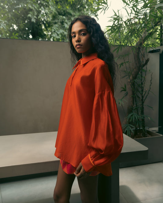 Oversized Shirt With Voluminous Sleeves