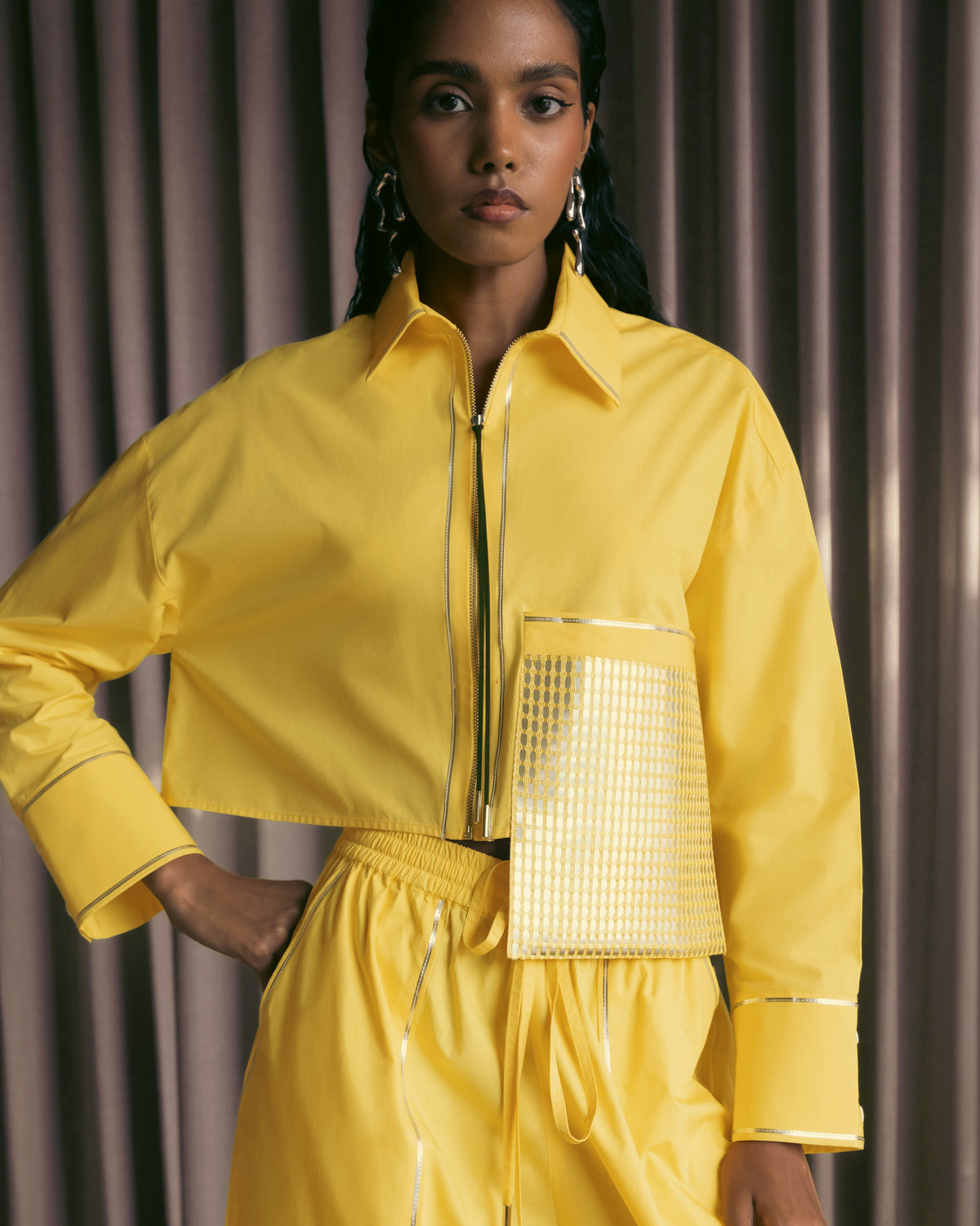 Crop Shirt With Pocket Detail