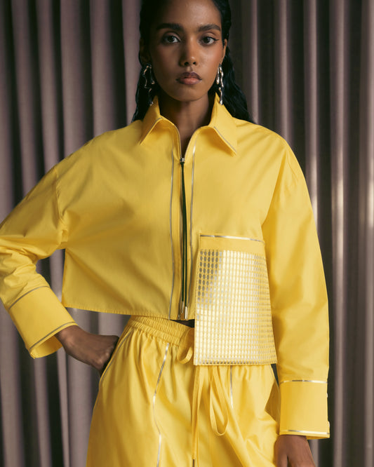 Crop Shirt With Pocket Detail