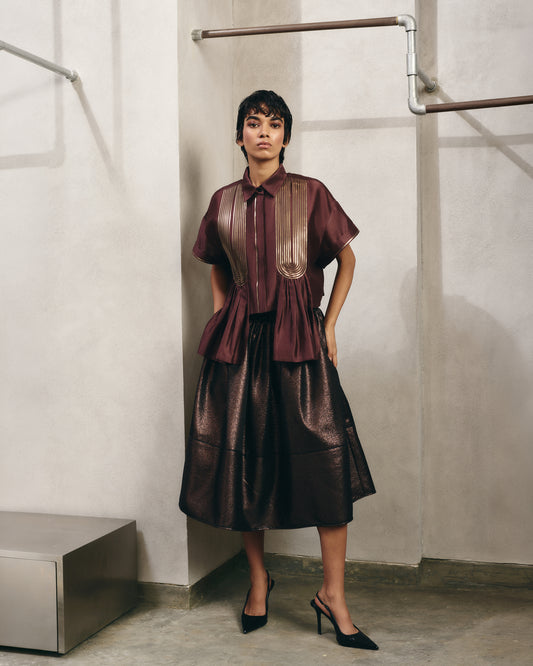 Lurex Midi Skirt