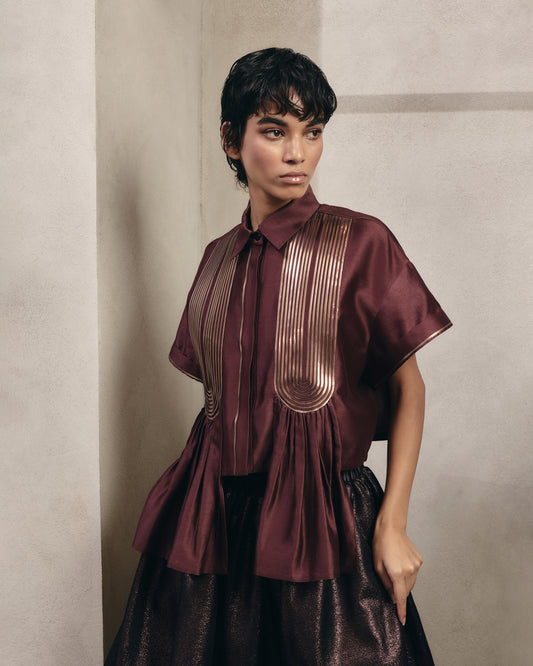 Front Detail Crop Shirt