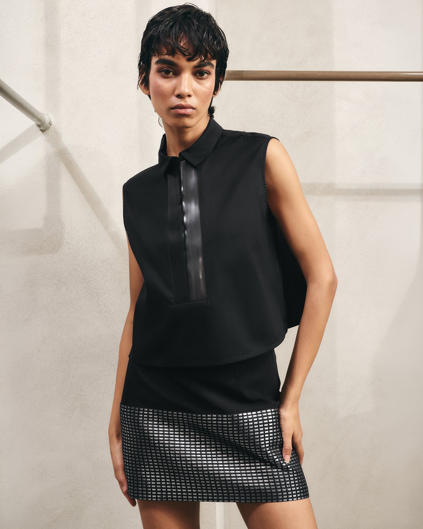 Contrast Mini Skirt