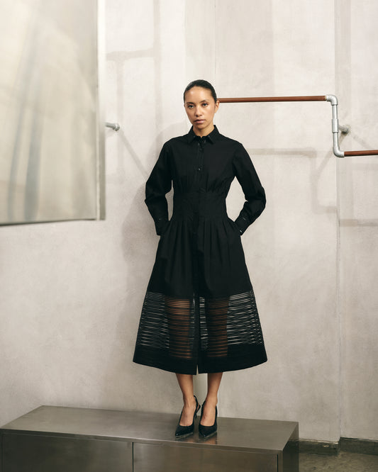 Contrast Shirt Dress