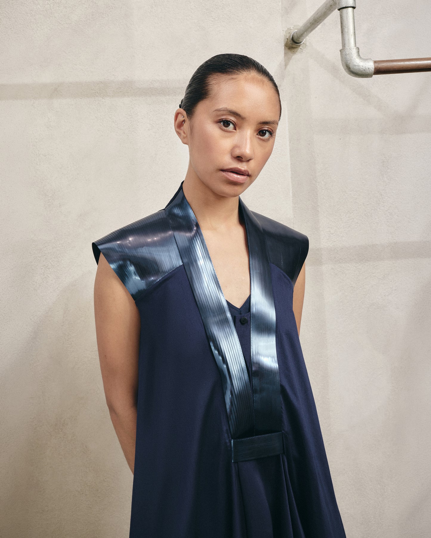 Contrast Asymmetric Dress